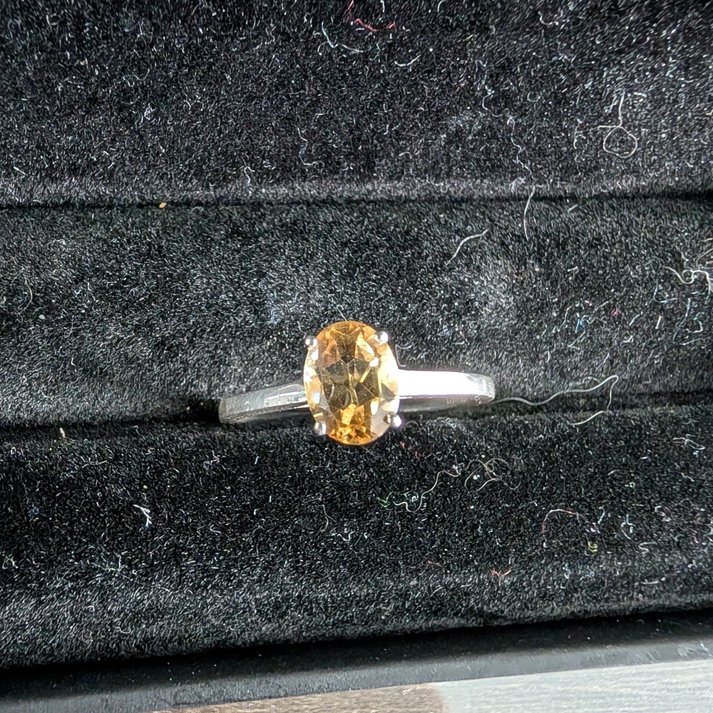 Sterling Silver Citrine Ring | Size 8